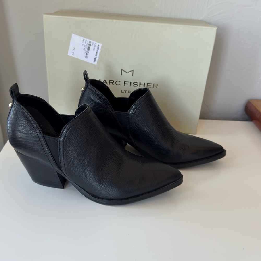 Marc Fisher Sleek Black Ankle Booties